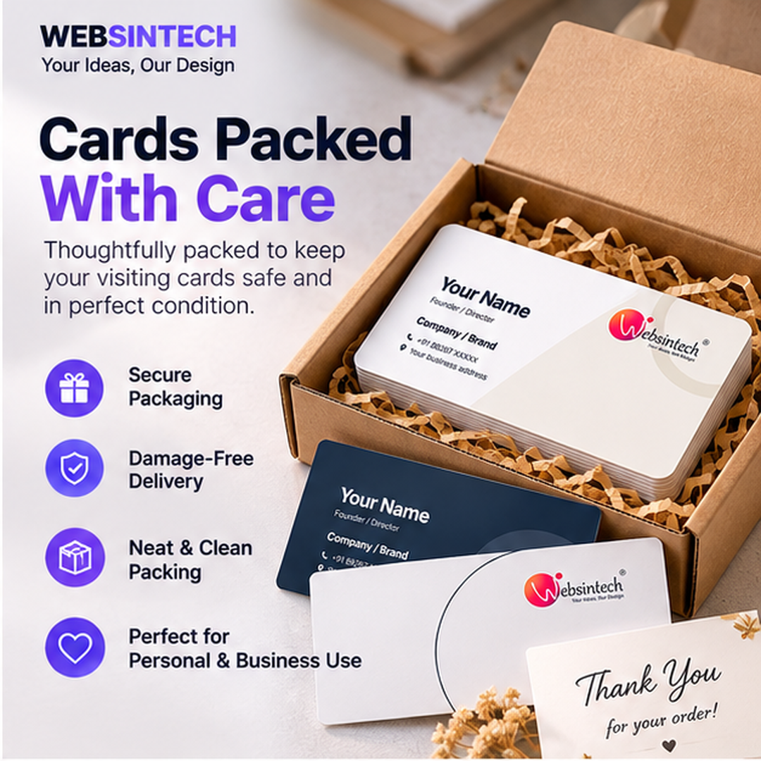 Websintech business cards packed with care